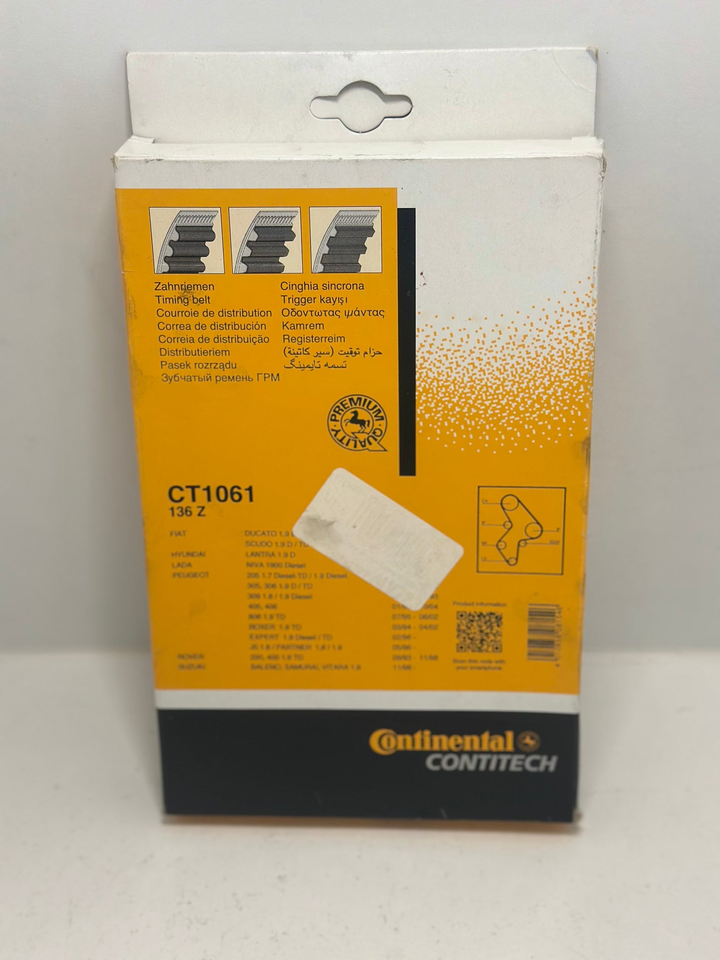 CONTITECH CT1061 Courroie de distribution
Nbr. dents: 136 25mm
Réf.: CT1061
EAN: 4010858081546