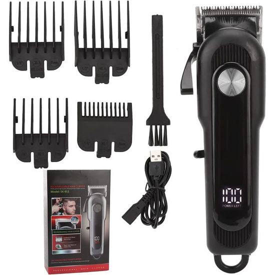 Tondeuse à Cheveux électrique pour Homme, Tondeuse à Cheveux Rechargeable avec 4 Peignes de Limitation, Kit de Coupe de Cheveu