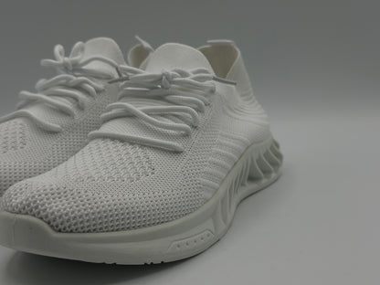 Semelles intérieures en dentelle pour homme - Maille souple - Couleur tendance - Chaussures de sport décontractées respirantes et solides - Pour la course à pied, blanc, 40