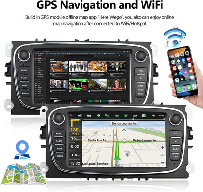 Autoradio 2+32G Android 11- 2 Din avec Carplay pour Ford Focus Mondeo Galaxy Kuga C-Max S-Max neuf