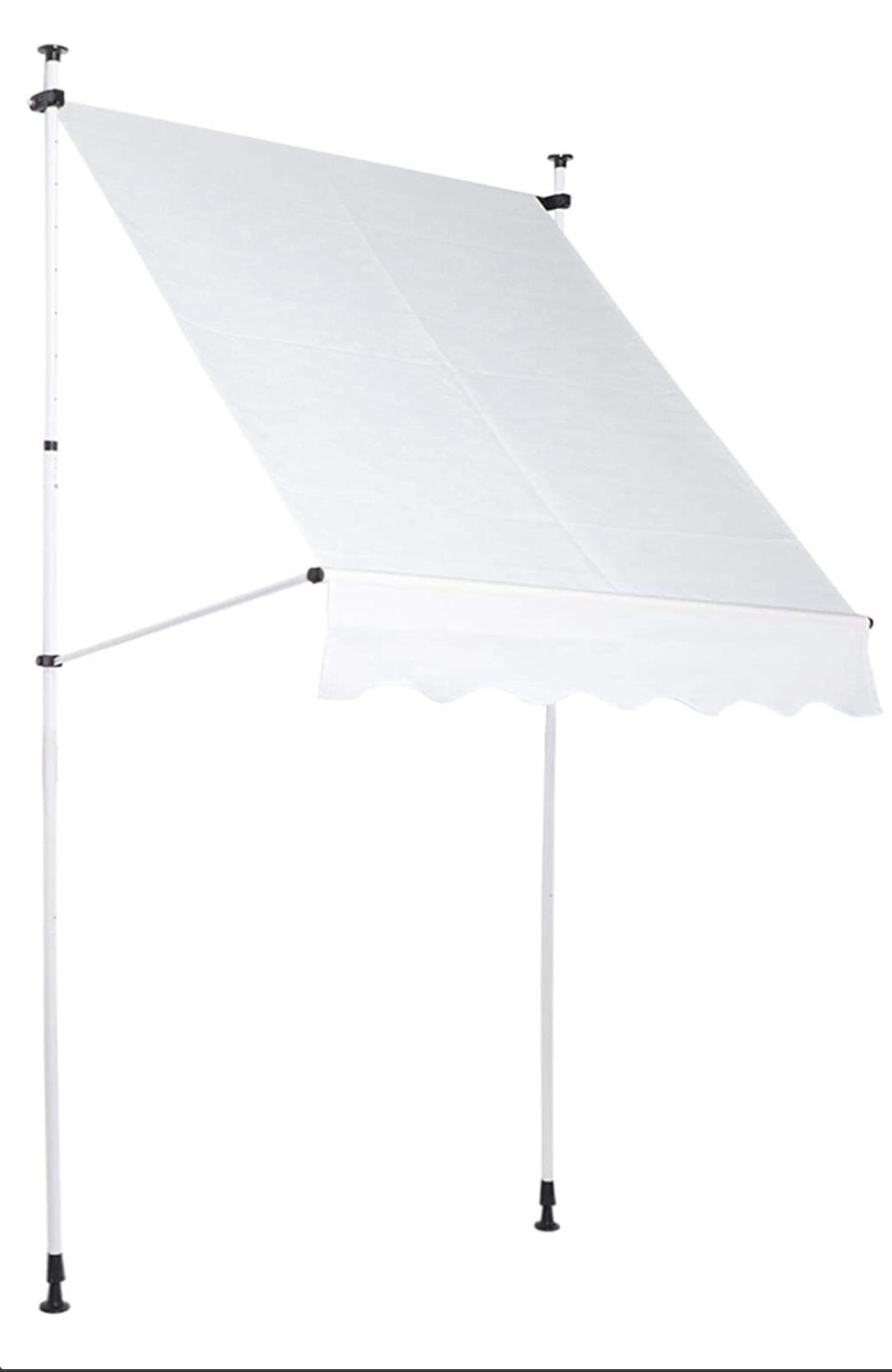 Voile d'ombrage 3,5 x 1,2 m avec pieds, réglable en hauteur, store rétractable pour extérieur, neuf