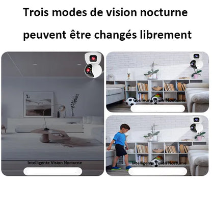 Caméra Surveillance WiFi Sans Fil Interieur 2MP+2MP Double Objectif Babyphone neuve