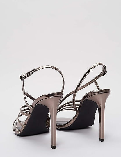 FIND Assymetric Embellished Sandal Bout Ouvert, Noir (Black), 39 EU - Amazon Vine