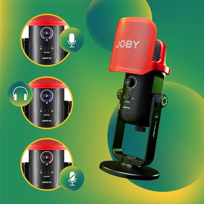 Micro à Condensateur avec Connexion USB, Microphone pour Stream, Podcast, Interview, Contrôles Mute et Gain sur Le Micro USB, Retour Possible Via Écouteurs, Compatible avec Mac et PC