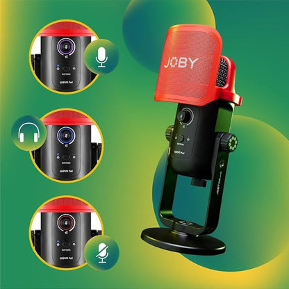 Micro à Condensateur avec Connexion USB, Microphone pour Stream, Podcast, Interview, Contrôles Mute et Gain sur Le Micro USB, Retour Possible Via Écouteurs, Compatible avec Mac et PC