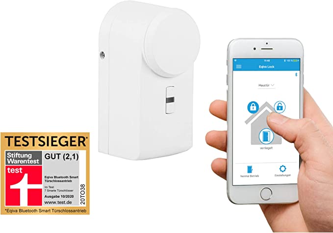Serrure de porte intelligente Bluetooth, blanche, 5,6 x 5,2 x 11,4 cm neuf