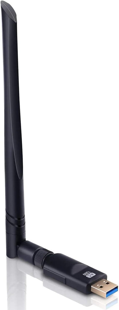Clé WiFi Puissante AC1200 Mbps, Carte WiFi USB, dongle WiFi, USB 3.0 Double Bande, 2.4G / 5GHz, MU-MIMO, Compatible avec Windows 11/10/8.1/8/7/XP, Mac OS X