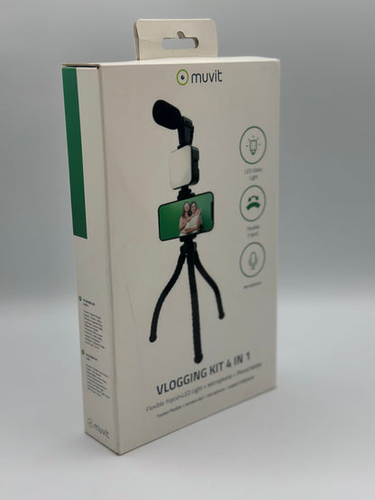 Support VLOGGING KIT 4 en 1 Micro + TREPIED + Support + LED