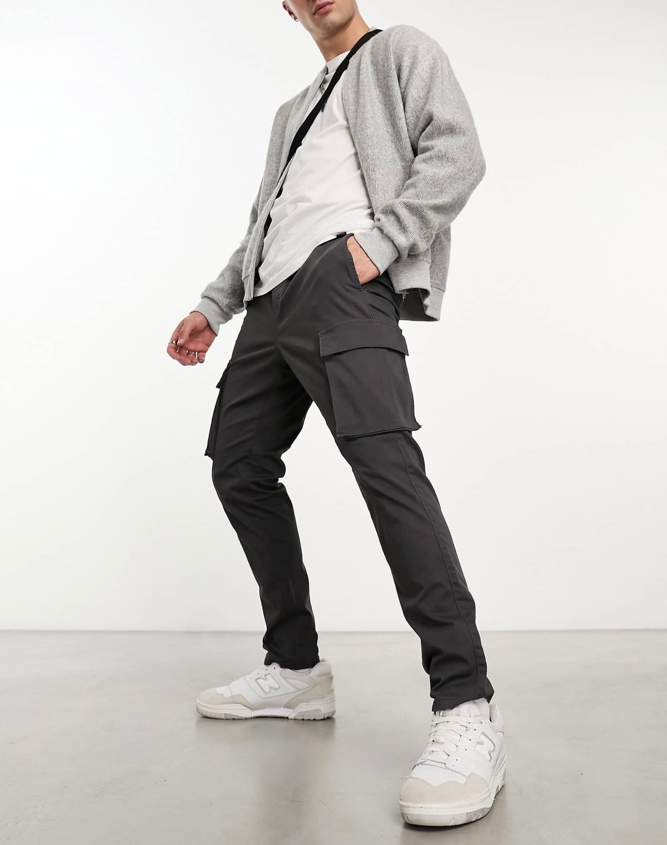 Only & Sons - Pantalon cargo fuselé - Gris