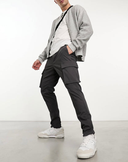 Only & Sons - Pantalon cargo fuselé - Gris