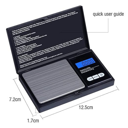 Balance de Poche - Haute Précision Balance de Cuisine 200gx0.01g, Portable Mini Balance de Bijoux