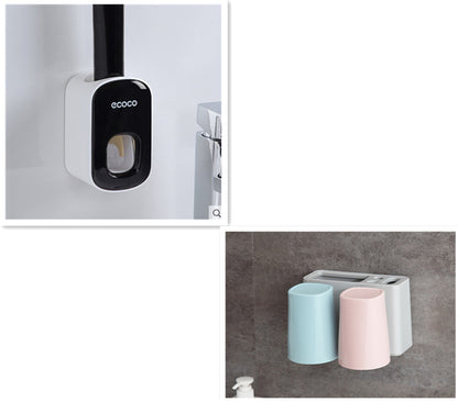 Distributeur "Smile-Press" – Porte-Dentifrice Automatique & Support Mural Antibacté