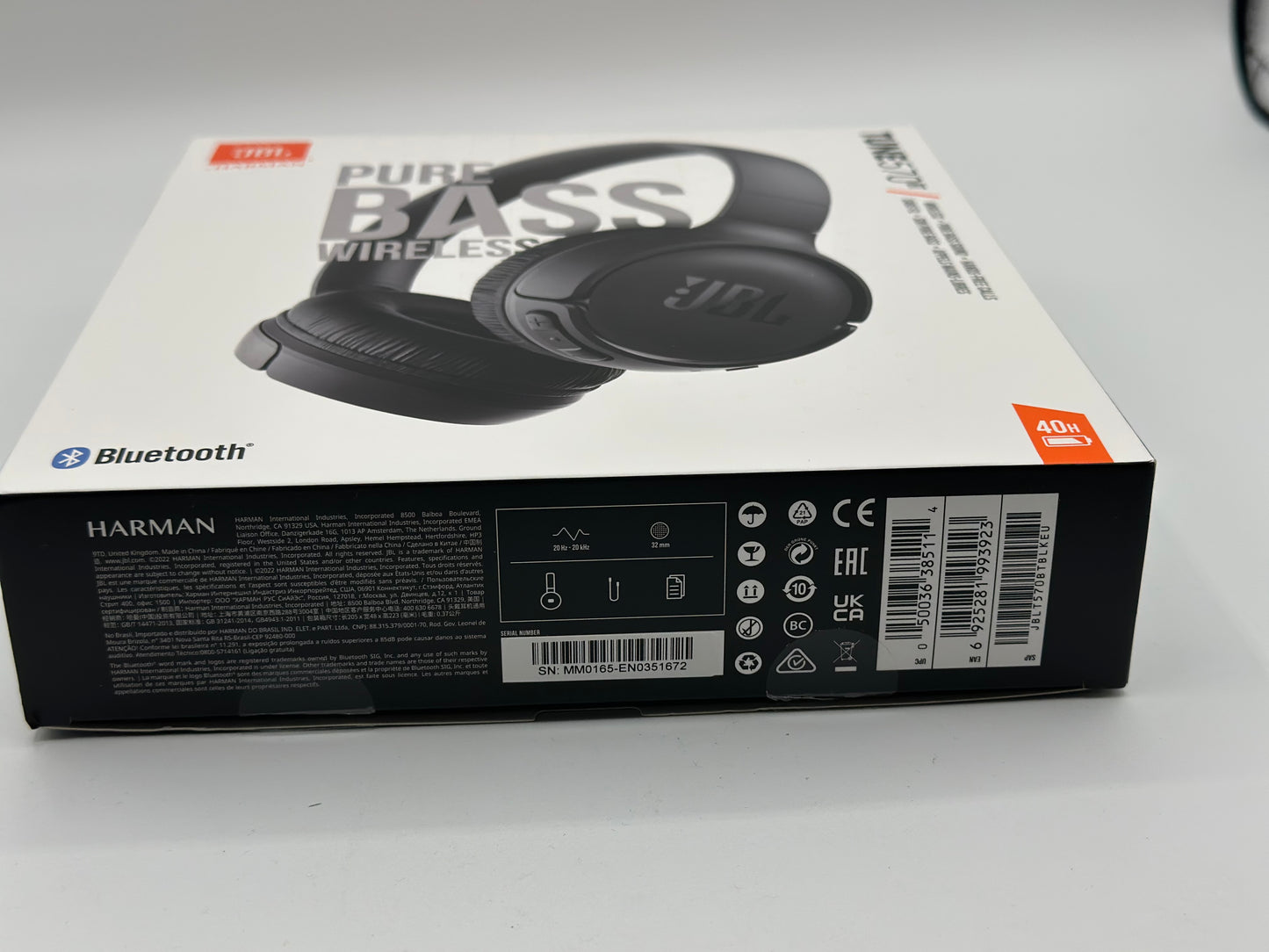 Casque supra-auriculaire sans fil JBL Tune BT Noir