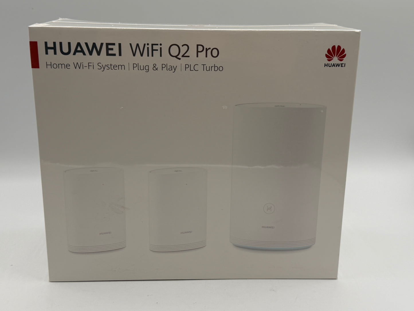 HUAWEI Wi-Fi Q2 Pro (1 Base + 2 Satellites) Système Hybride Maillé 5GHz et CPL Un Réseau Unique Plug & Play Faible Latence Gigabit Powerline Ports GE Optimisation Wi-Fi 5GHz