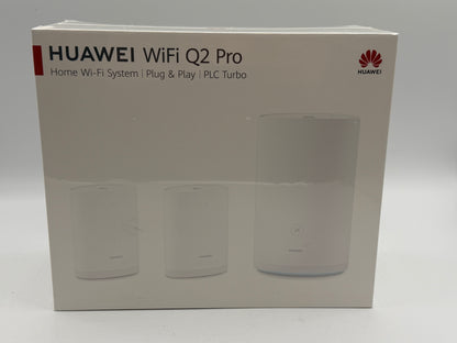 HUAWEI Wi-Fi Q2 Pro (1 Base + 2 Satellites) Système Hybride Maillé 5GHz et CPL Un Réseau Unique Plug & Play Faible Latence Gigabit Powerline Ports GE Optimisation Wi-Fi 5GHz