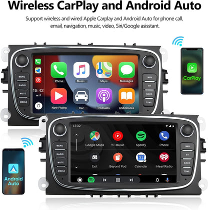 Autoradio 2+32G Android 11- 2 Din avec Carplay pour Ford Focus Mondeo Galaxy Kuga C-Max S-Max neuf