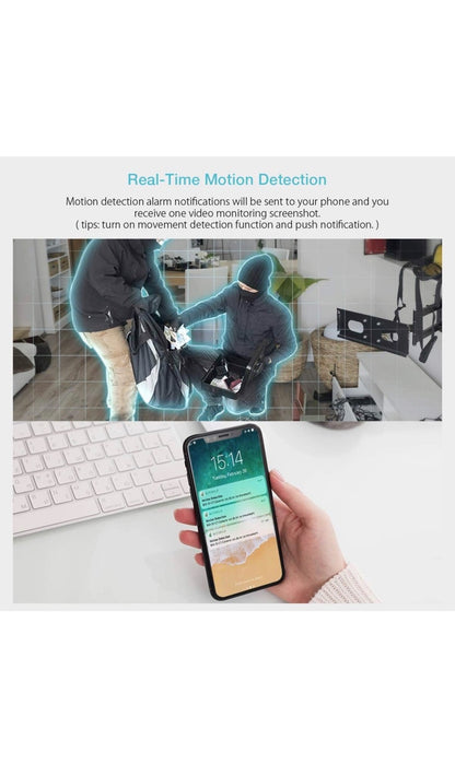 Caméra de Surveillance Sans Fil 1080P, Détecteur de Mouvement, Vision Nocturne 10m, neuve