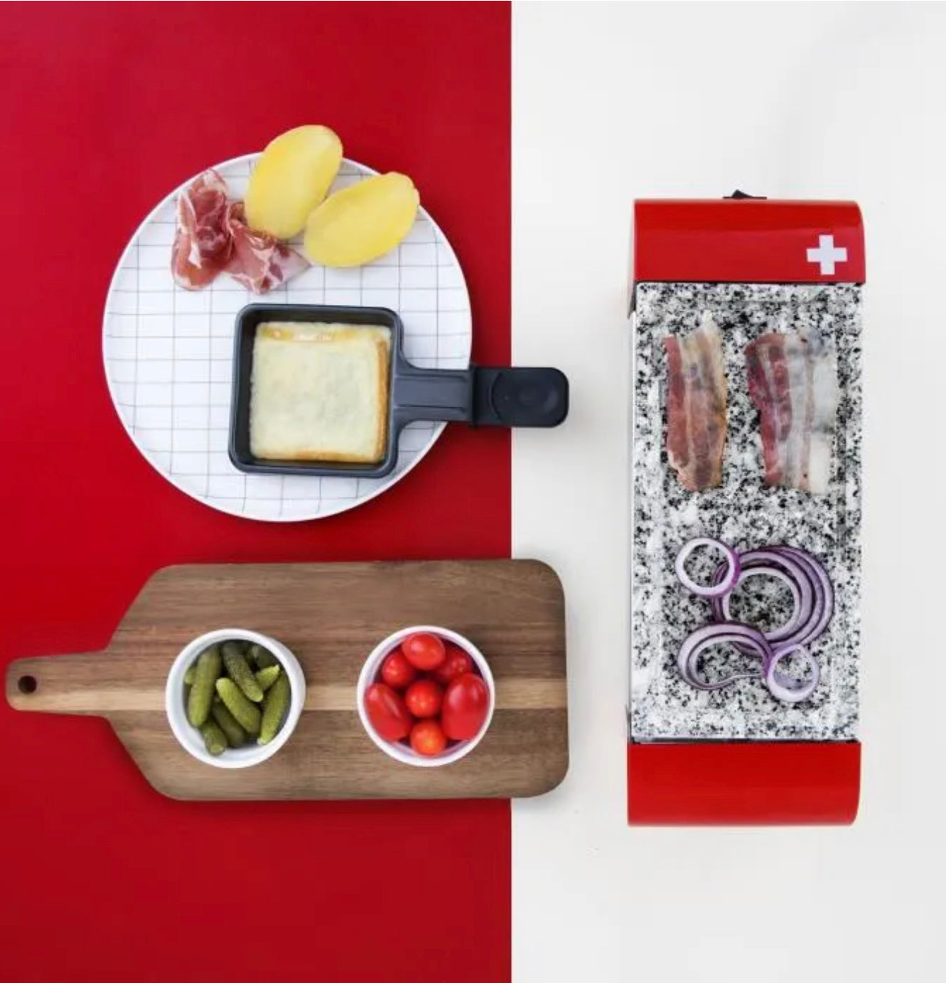 Raclette 2 personnes et plaque de granit - Température réglable - Puissance : 350 W neuve