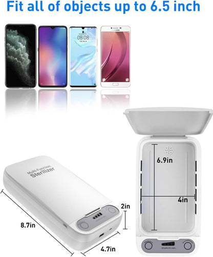 UV Stérilisateur, Smartphone Portable uvc stérilisateur, avec le nettoyant aromathérapie Cellphone fonction, Convient pour iPhone Android Devices Brosse à dents Bijoux Montre
