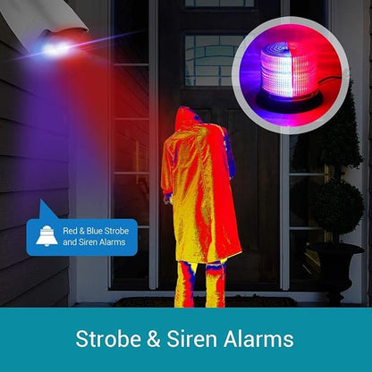 Caméra de surveillance stroboscopique polychrome 1080P alarme de sirène à lumière bleue et rouge
