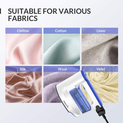 Fer à Repasser Défroisseur Vapeur Portable Voyage Electronique avec Fil Amovible Semelle en Céramique Anti-Adhésive Réchauffement Rapide Tissu Texitile - Bleu & Blanc