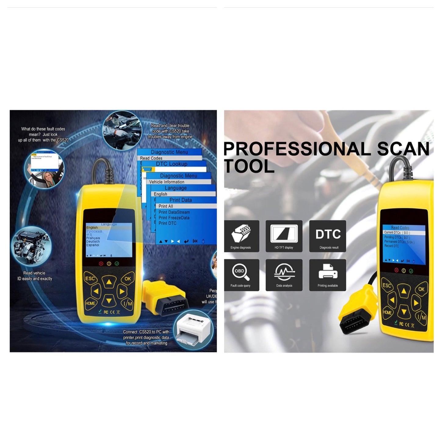 Autool CS520 Lecteur de Code Automatique Jaune neuf
