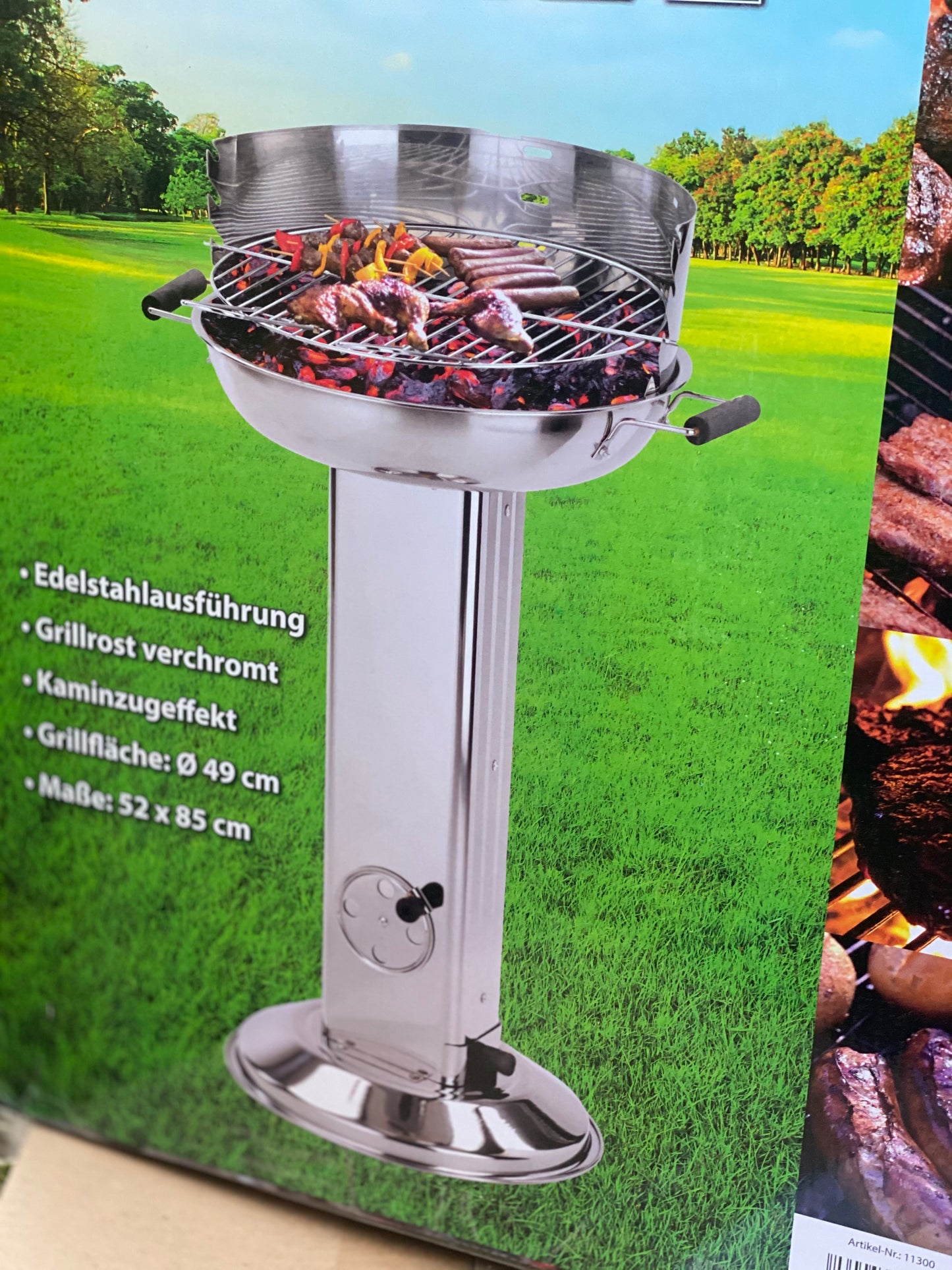 Barbecue sur Pied entièrement en Acier Inoxydable neuf