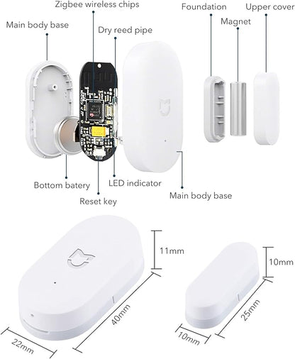 Détecteur de Porte et de Fenêtre, Mijia, Connexion sans Fil Zigbee