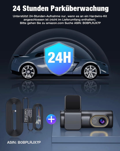 Dashcam Voiture Avant 2K 1440P, Camera Voiture, avec Carte SD 32GB, WiFi & APP, Grand Angle de 150°, Vision Nocturne IR, Enregistrement en Boucle, 24 Eures Mode Parking, G-Capteur, WDR