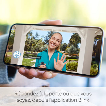 Blink Sonnette Vidéo | Système audio bidirectionnel, vidéo HD, longue autonomie, détection de mouvements, notifications de sonnette dans l'application, fonctionne avec Alexa | Noir