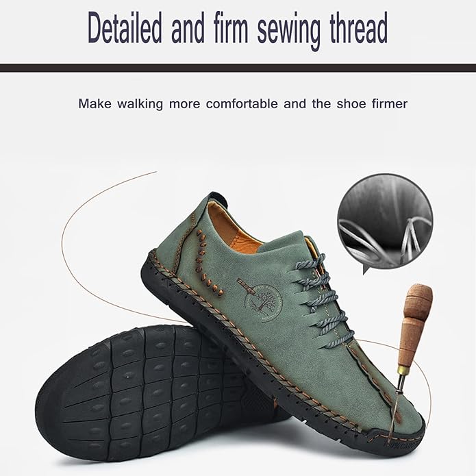 Chaussures en cuir décontractées pour hommes Mocassins athlétiques légers Chaussures à enfiler à la mode