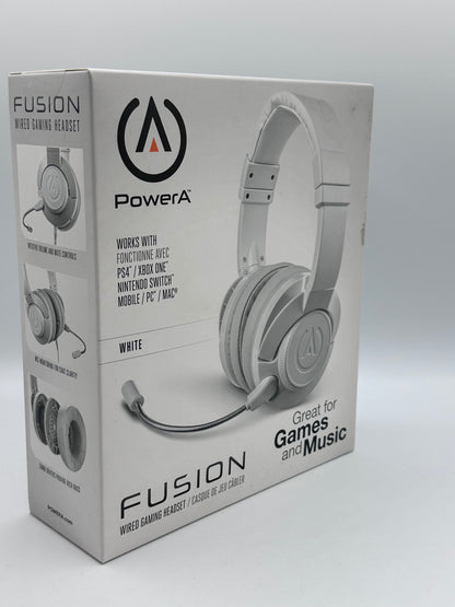 PowerA Fusion Casque Gamer Filaire avec Microphone Amovible - Compatible avec PlayStation 4, Xbox (One, One X, One S, 360), Nintendo Switch, Mac PC, Android , iOS - Blanc