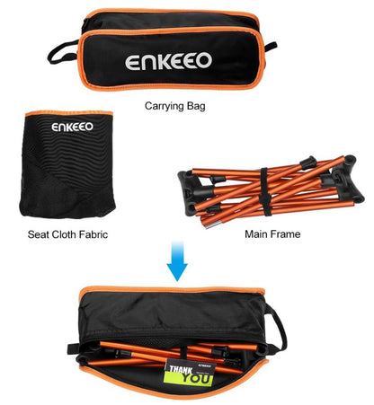 ENKEEO Chaise de Camping Pliable Chaise Camping Ultra-Légères Portatives avec Le Sac de Transport (1,2 kg) neuf