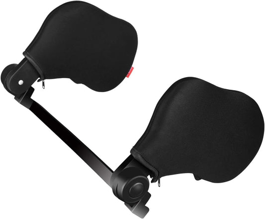 Appui-tête de voiture Oreiller de voiture Support de cou de voiture Siège de voiture Appui-tête Support d'oreiller des deux côtés Oreiller cervical avec nylon élastique élevé adapté aux adultes et aux enfants - Noir