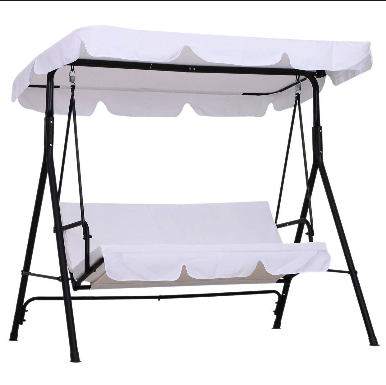 Balancelle de jardin - 3 places, toit imperméable, 1,72 x 1,1 x 1,52 m, blanc Neuve emballer