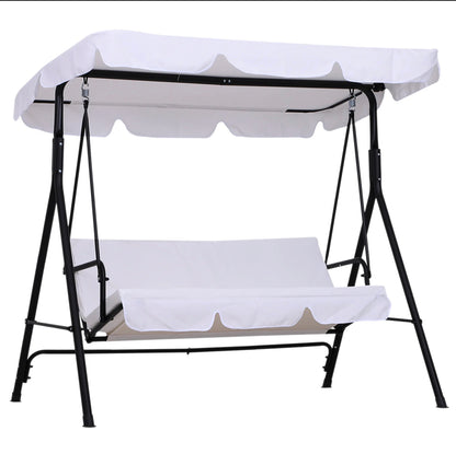 Balancelle de jardin - 3 places, toit imperméable, 1,72 x 1,1 x 1,52 m, blanc Neuve emballer