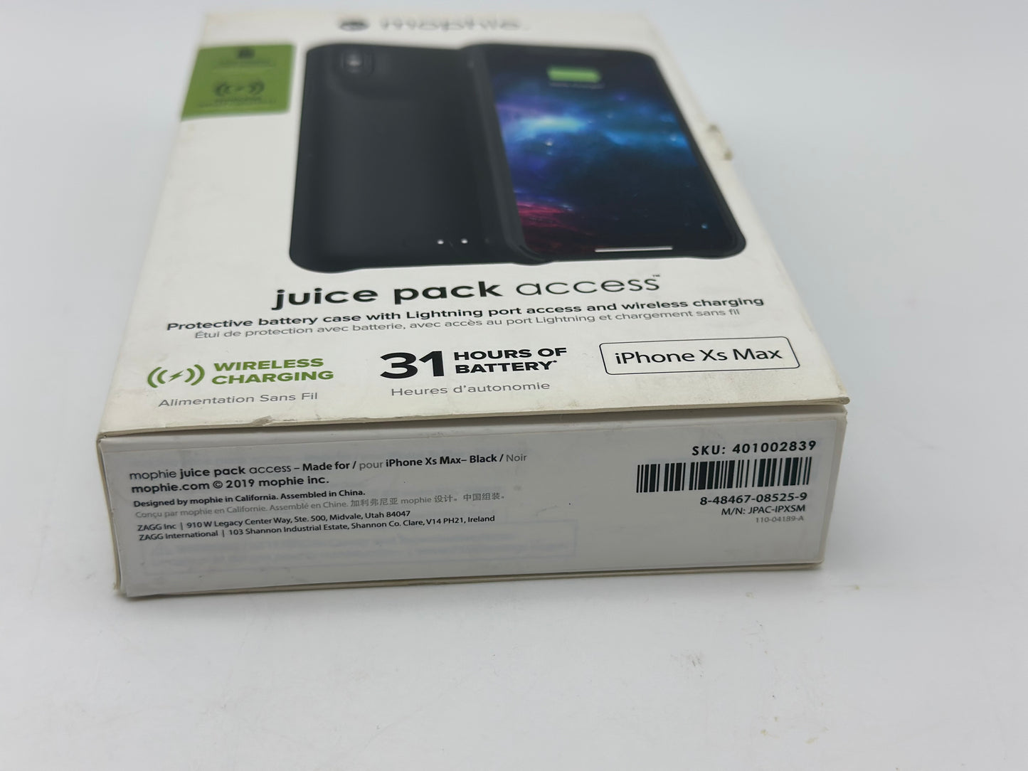 Coque avec batterie externe iPhone XS Max - Noir capacité 2000 ah
