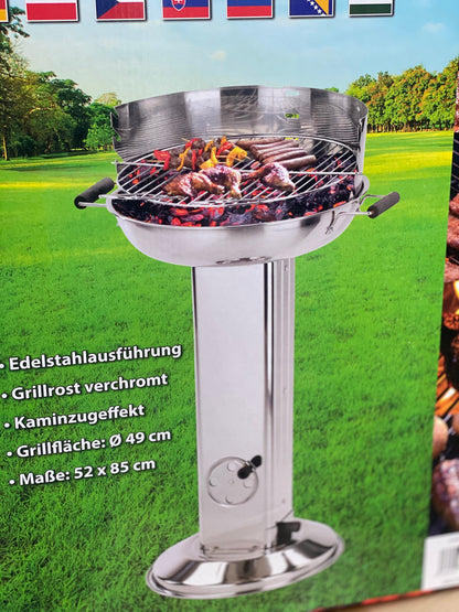 Barbecue sur Pied entièrement en Acier Inoxydable neuf
