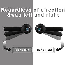 SEPOX poignée de porte intelligente reconnaissance d’empreintes digitales en métal téléphone portable bluetooth carte à puce serrure de porte noire à la maison sans clé neuf