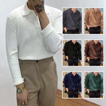 Polo "Waffle-Knit" – Maille Gaufrée Extensible & Coupe Slim Élégante