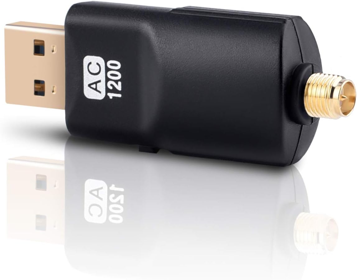 Clé WiFi Puissante AC1200 Mbps, Carte WiFi USB, dongle WiFi, USB 3.0 Double Bande, 2.4G / 5GHz, MU-MIMO, Compatible avec Windows 11/10/8.1/8/7/XP, Mac OS X