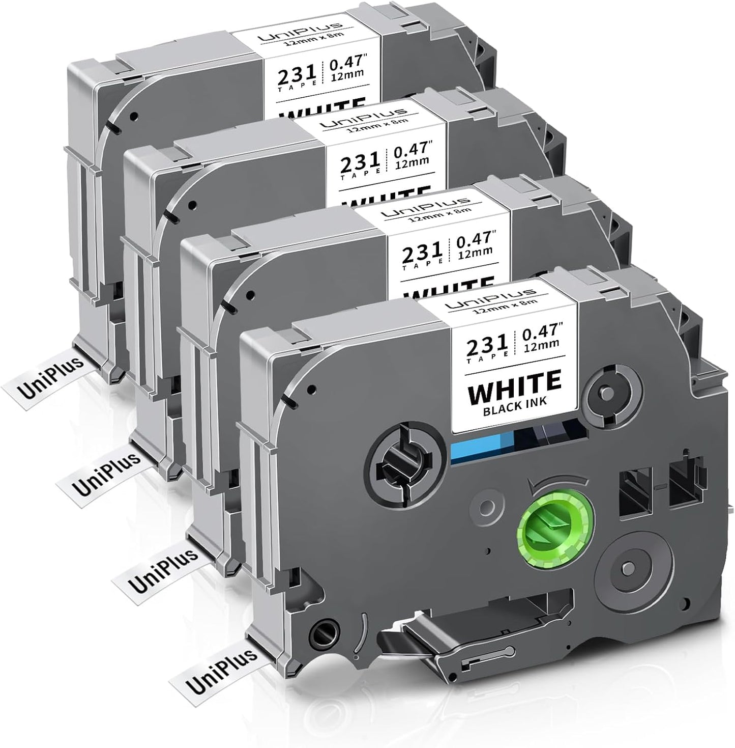 Compatible TZe-231 12mm TZe231 Ruban d'étiquettes Remplacement pour Brother TZe Ruban d'écriture Tz Tape 0,47 Noir sur blanc pour Brother P-Touch H100LB H105 H110 H107B 1010 1000 D600 E100 H200 P300BT D400