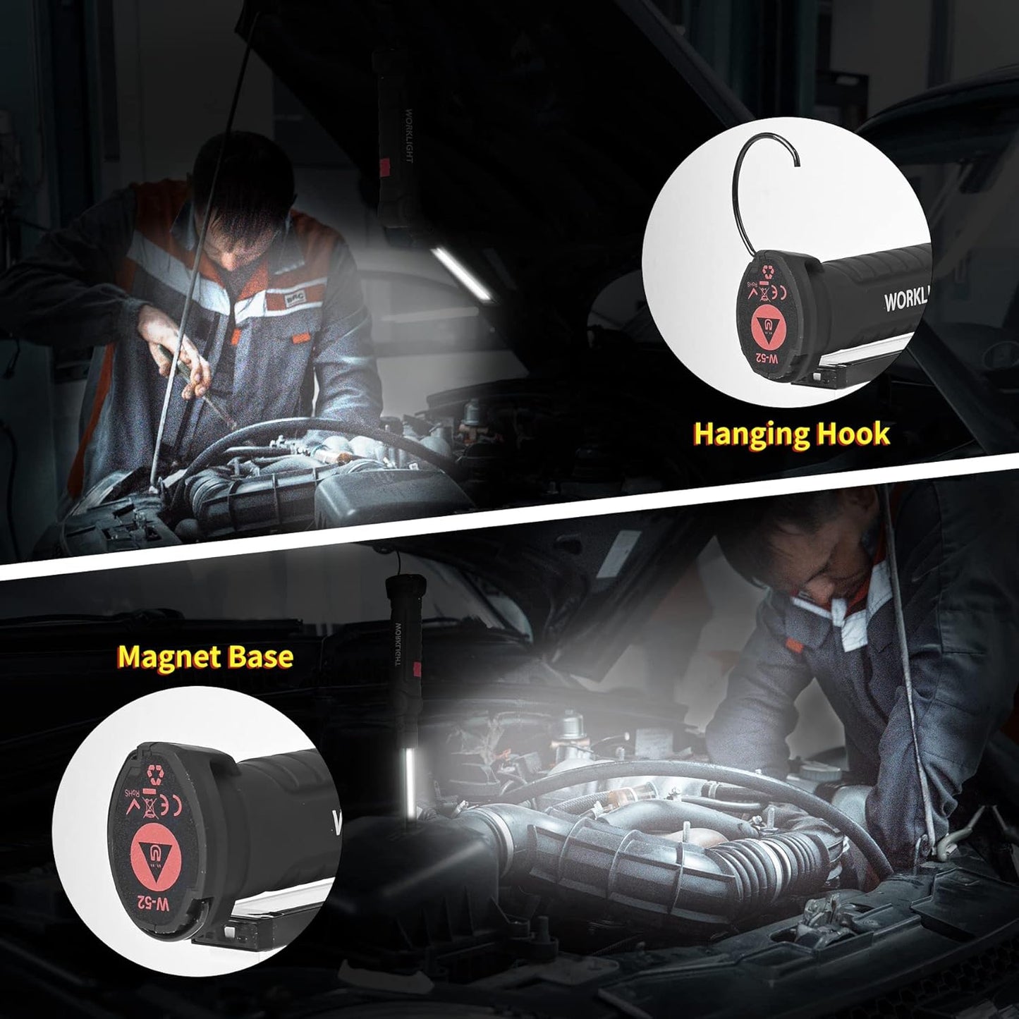 Lampe de poche LED torche avec Base Magnétique Camping Lampe 4 Pack [Classe énergétique A] neuve