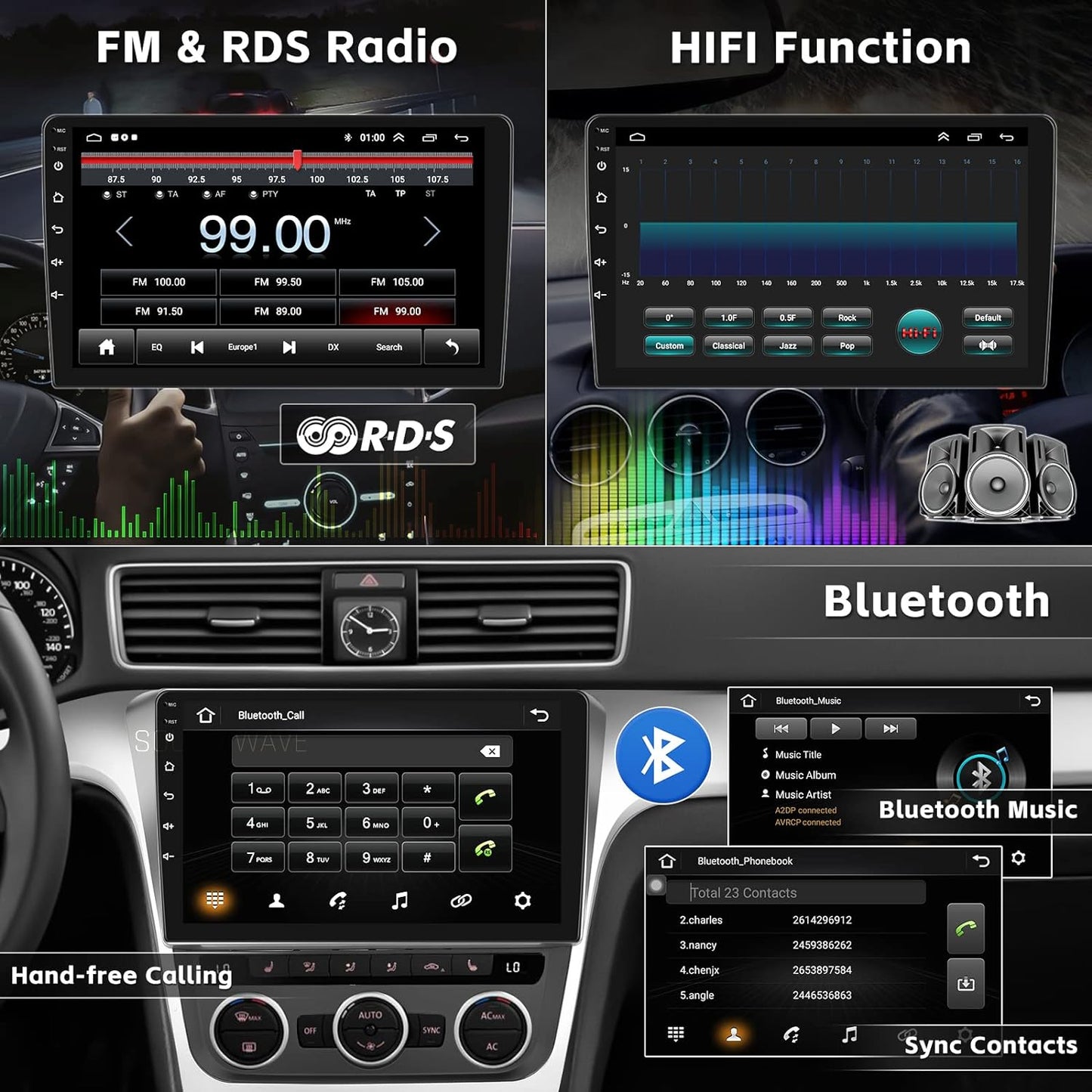 CAMECHO Android 11 Autoradio pour Volkswagen Passat 2012-2015, 2G+32G, Wireless Carplay Android Auto, 10.1" HD écran Double Din Bluetooth avec GPS HiFi Support FM RDS SWC + AHD Caméra de recule