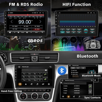 CAMECHO Android 11 Autoradio pour Volkswagen Passat 2012-2015, 2G+32G, Wireless Carplay Android Auto, 10.1" HD écran Double Din Bluetooth avec GPS HiFi Support FM RDS SWC + AHD Caméra de recule