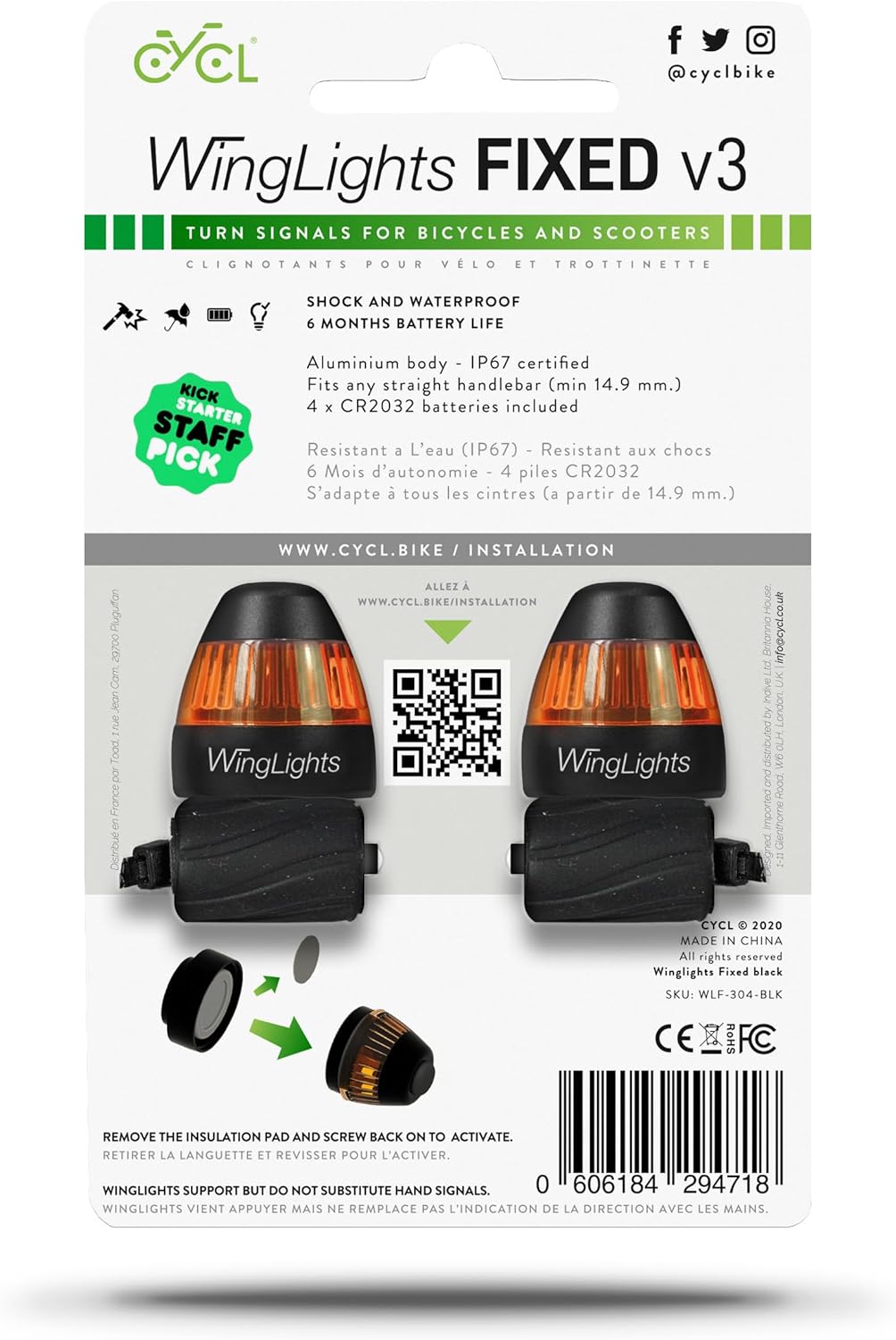 Clignotants pour Vélo et Trottinette Électrique, Étanche-Léger-Durable neuf 25