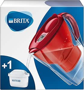 BRITA Carafe filtrante Marella rouge - 1 filtre MAXTRA+ inclus