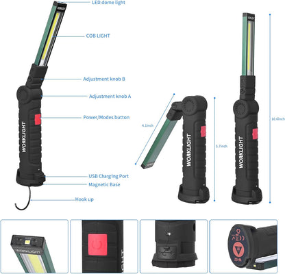 Lampe de poche LED torche avec Base Magnétique Camping Lampe 4 Pack [Classe énergétique A] neuve