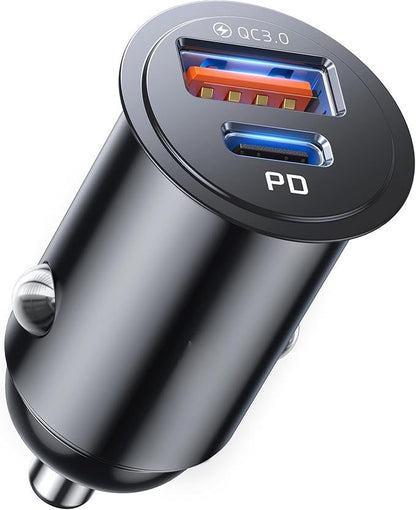 Allume Cigare USB C, 2 Ports 60W Charge Rapide Chargeur Voiture with USB C USB A, Prise Allume Cigare 12V pour iPhone 15 14 13 12 11 Pro Max Mini Plus Samsung S23 Huawei iPad AirPods Switch etc