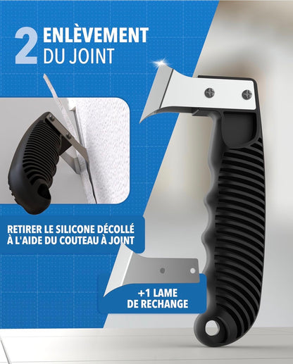 Kit complet de 23 outils pour enlever et lisser le silicone – Grattoir, couteau à joint, spatule et lisseurs – Ensemble pour joints silicone dans salle de bain, cuisine, carrelage et fenêtres